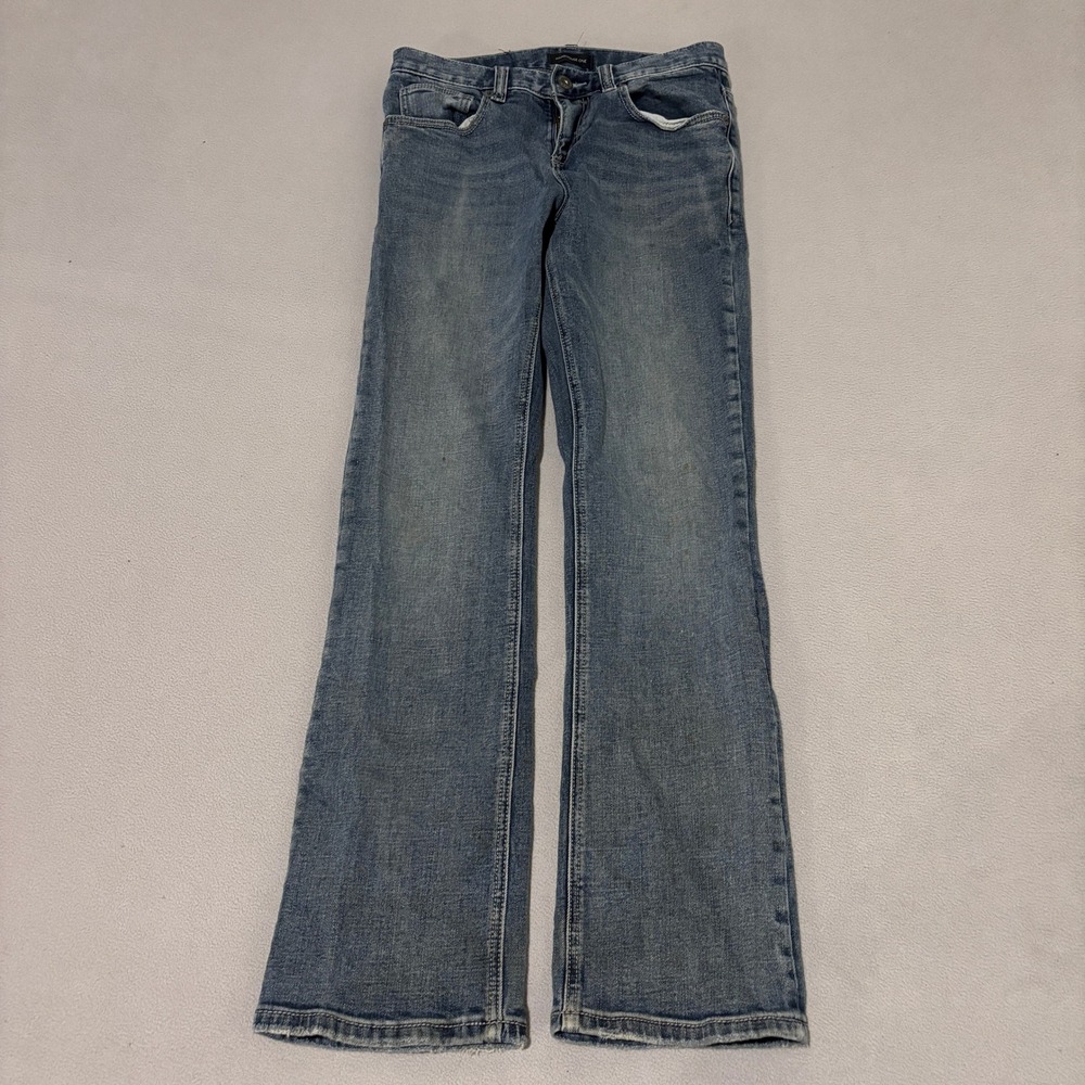 Warehouse One Bootcut Jeans Medium Wash Blue 28x32 Stretch Denim Grunge‎ Y2K